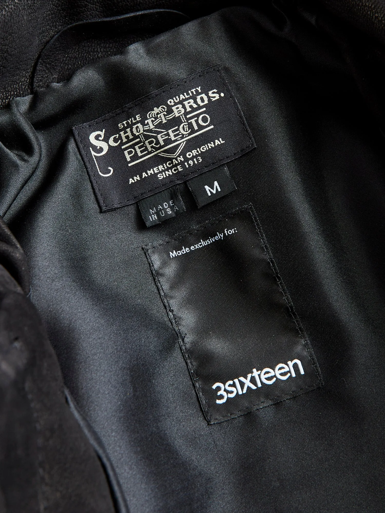 Premium Black Goatskin Type-3 Leather Jacket by 3sixteen x Schott NYC