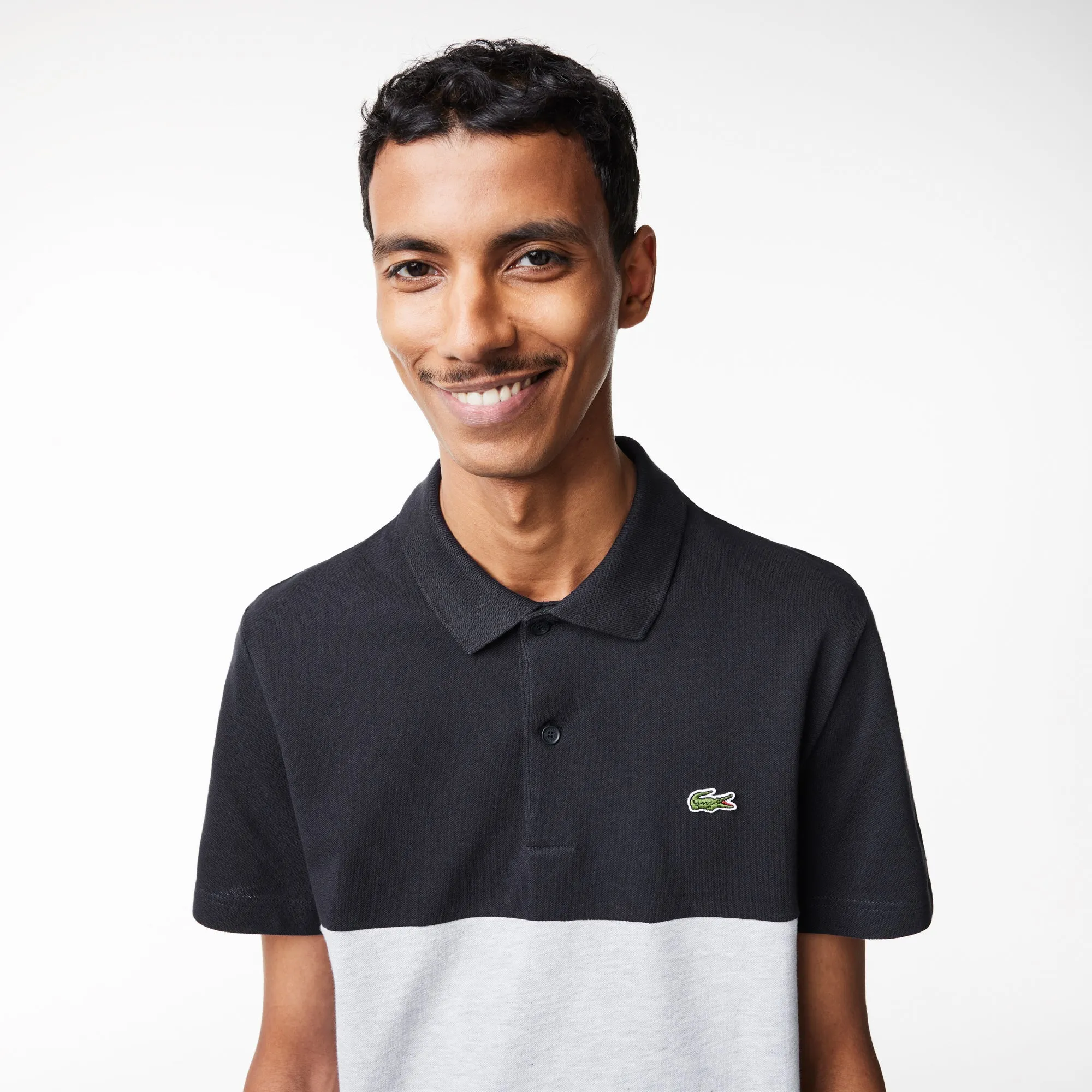 Regular Fit Stretch Cotton Colourblock Polo Shirt