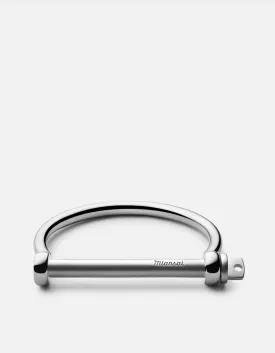 Screw Cuff, Silver/Matte Silver Bar