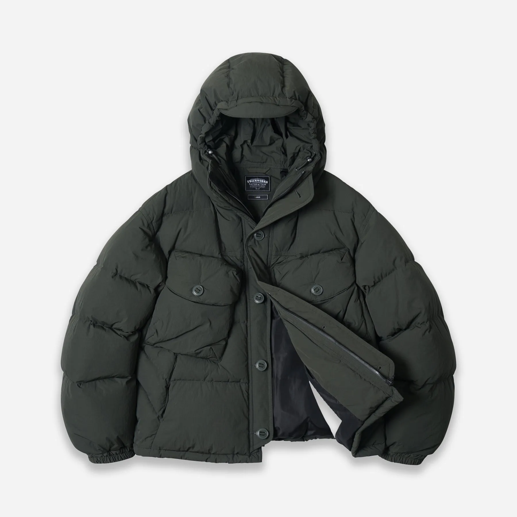 SMOCK PUFFER DOWN PARKA - DARK GREEN
