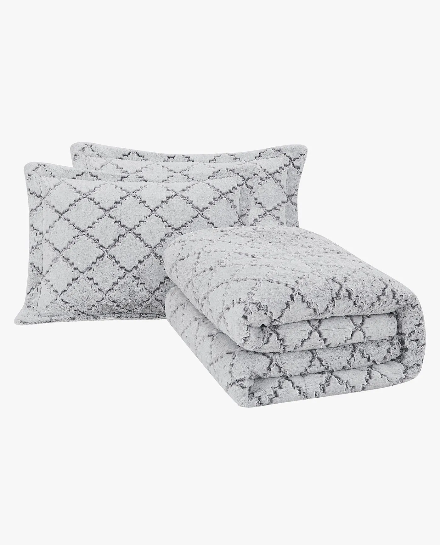 TEXTURED OGEE 3 PIECE COMFORTER SET