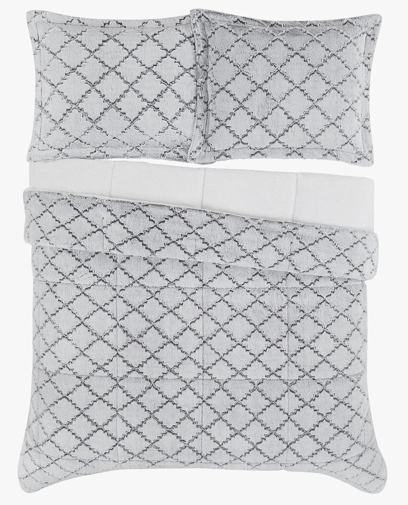 TEXTURED OGEE 3 PIECE COMFORTER SET