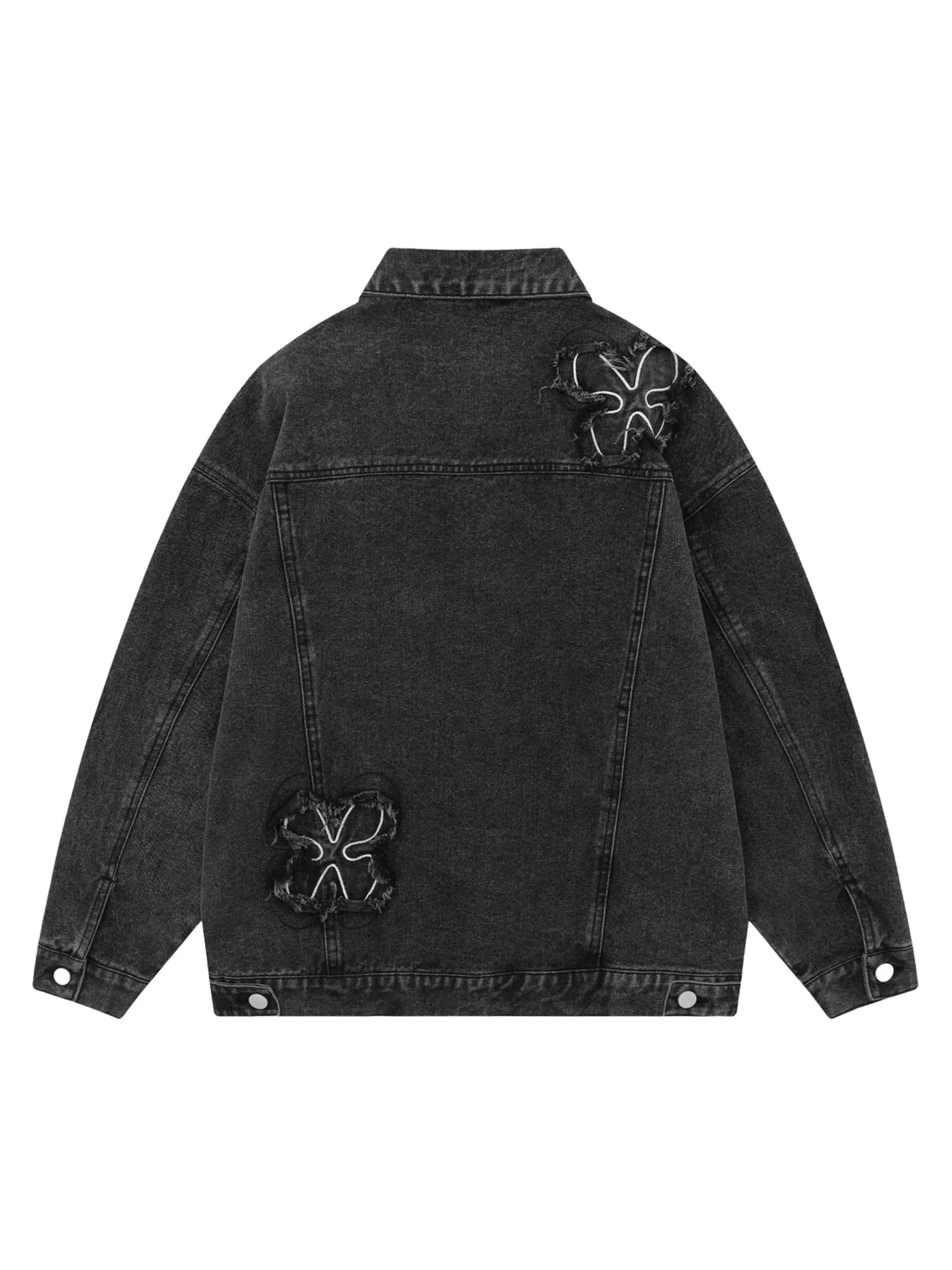 Thesupermade Floral Patch Embroidered Denim Jacket