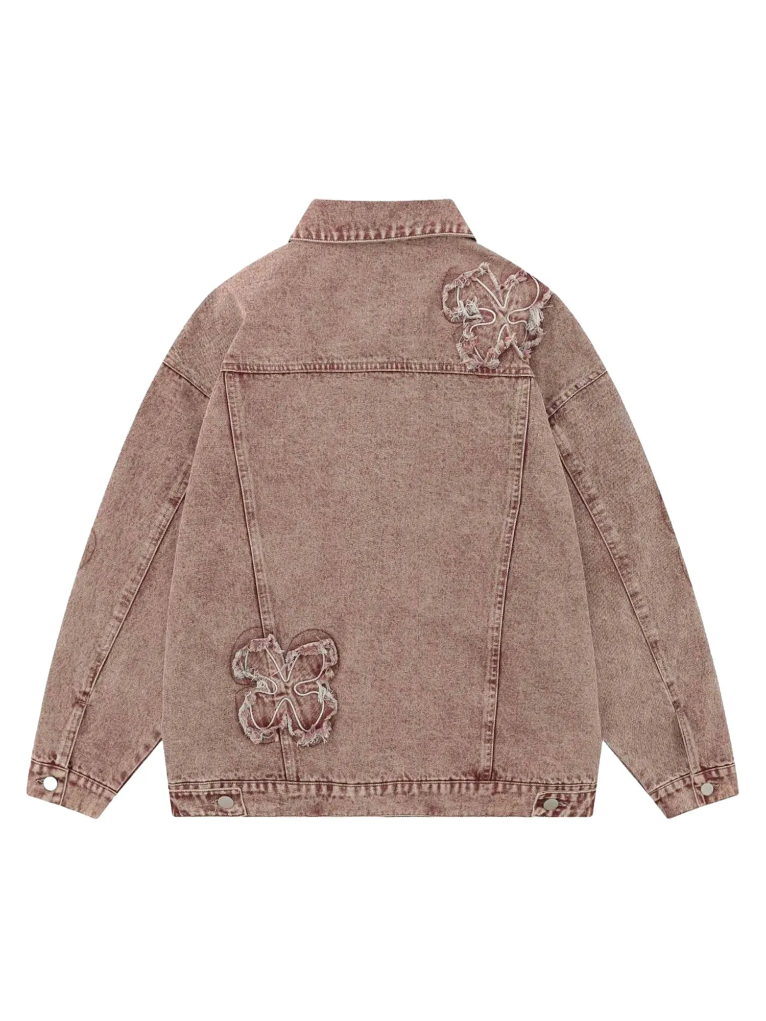 Thesupermade Floral Patch Embroidered Denim Jacket