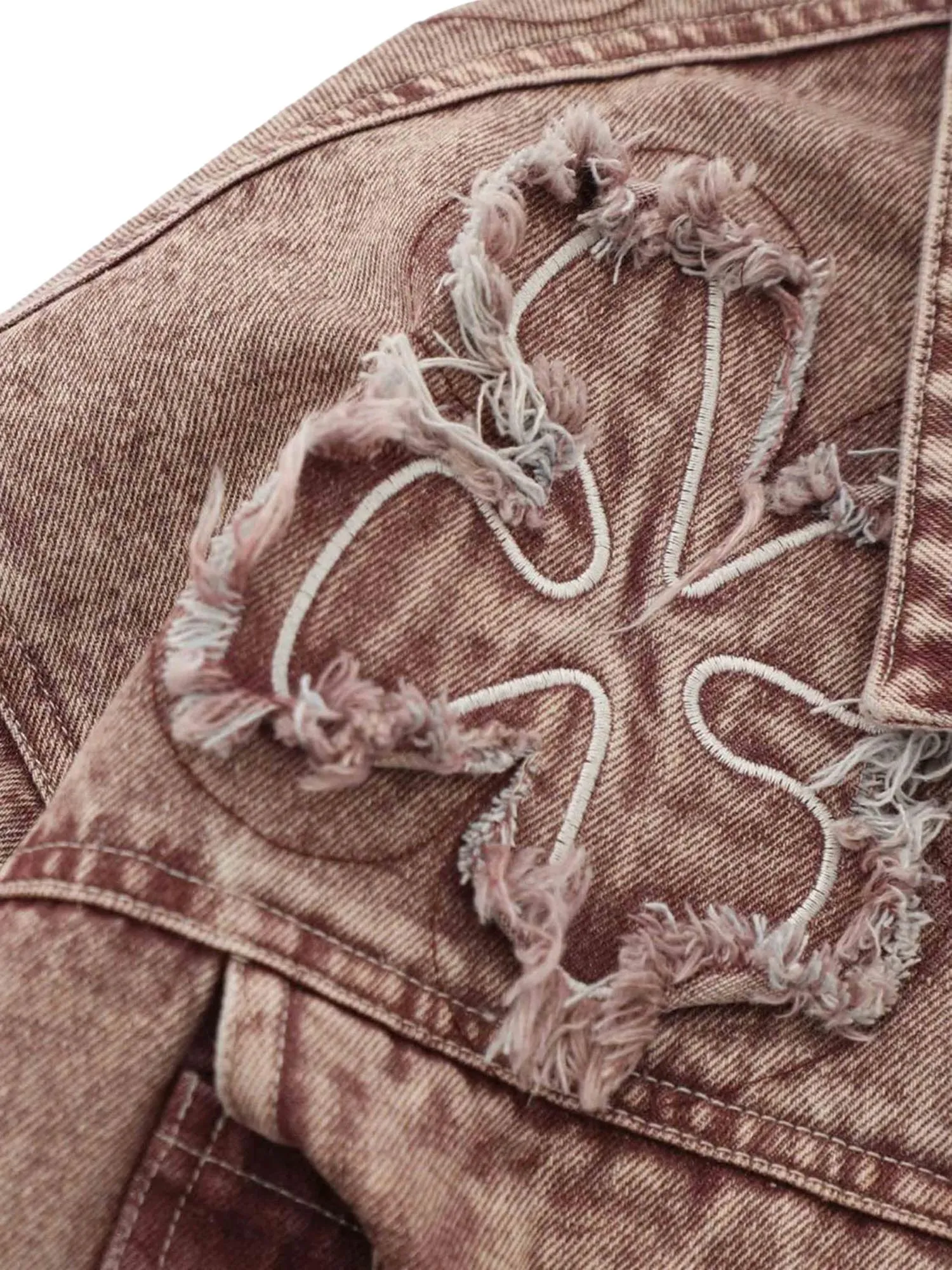 Thesupermade Floral Patch Embroidered Denim Jacket
