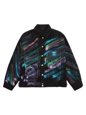 Thesupermade Hip-hop Hand-painted Graffiti Denim Jacket - 2010
