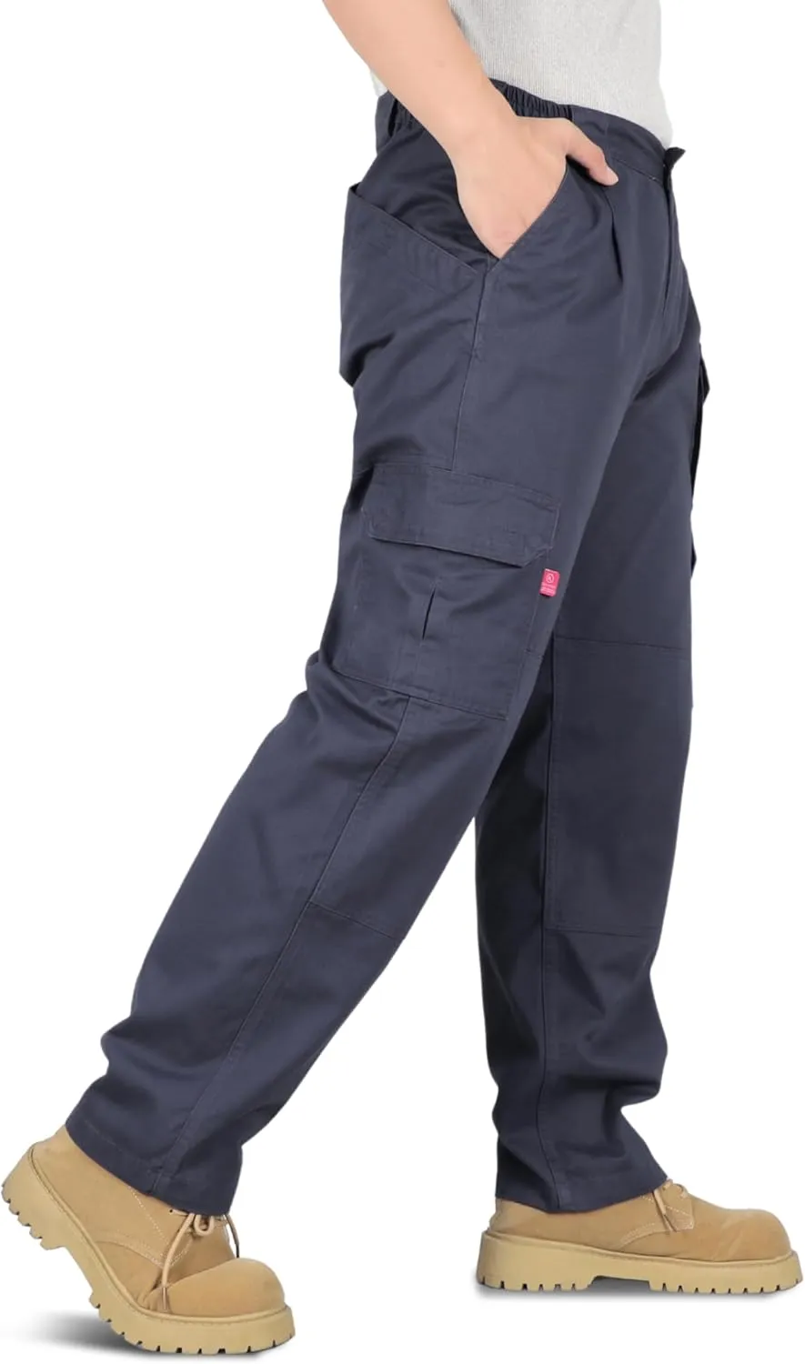 Titicaca Men's FR Cargo Pants Flame Resistant Pants Lightweight 7.5oz 100% Cotton Fire Retardant Elastic Waist Pants