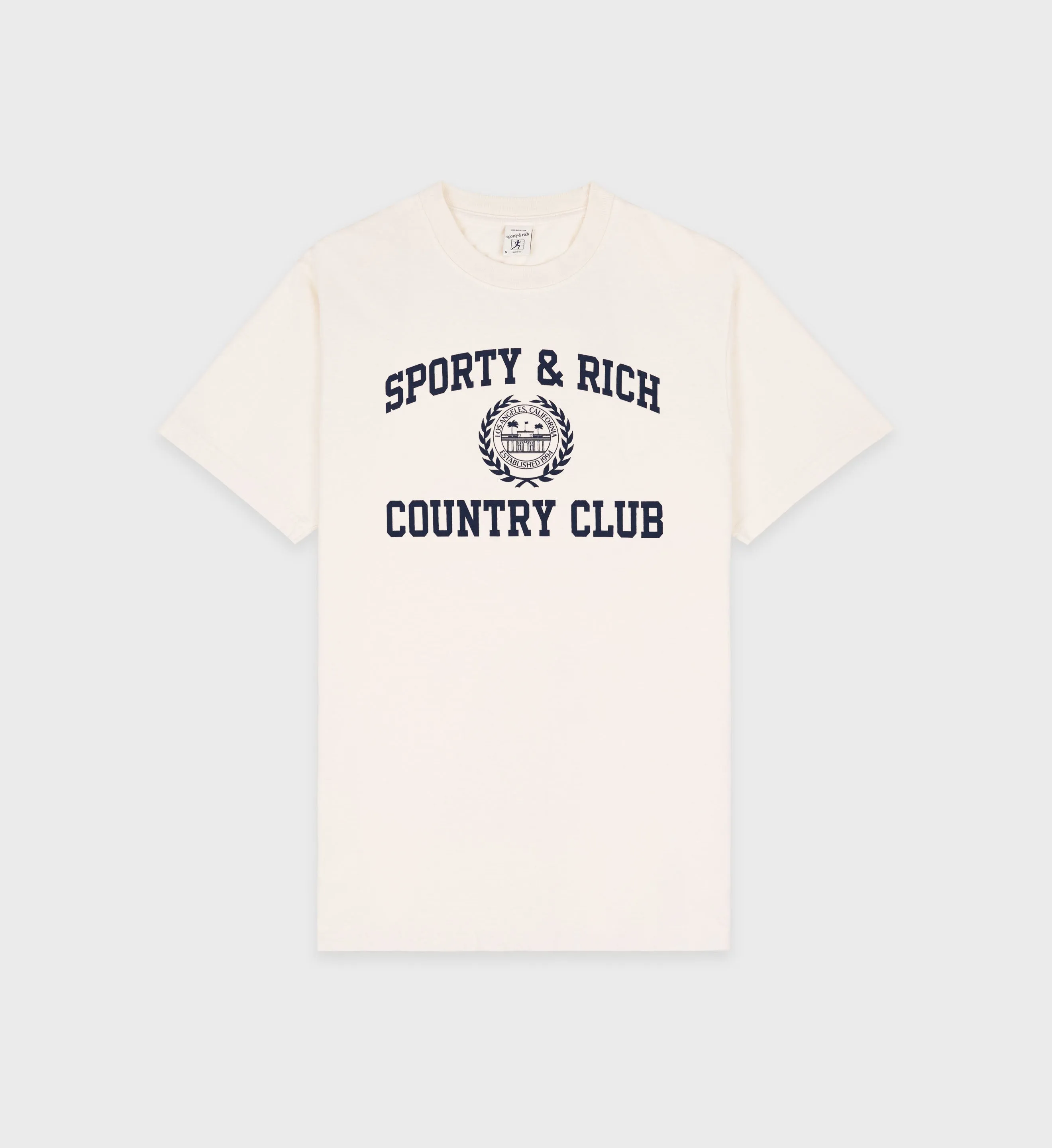 Varsity Crest T-Shirt - Cream/Navy