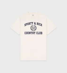 Varsity Crest T-Shirt - Cream/Navy
