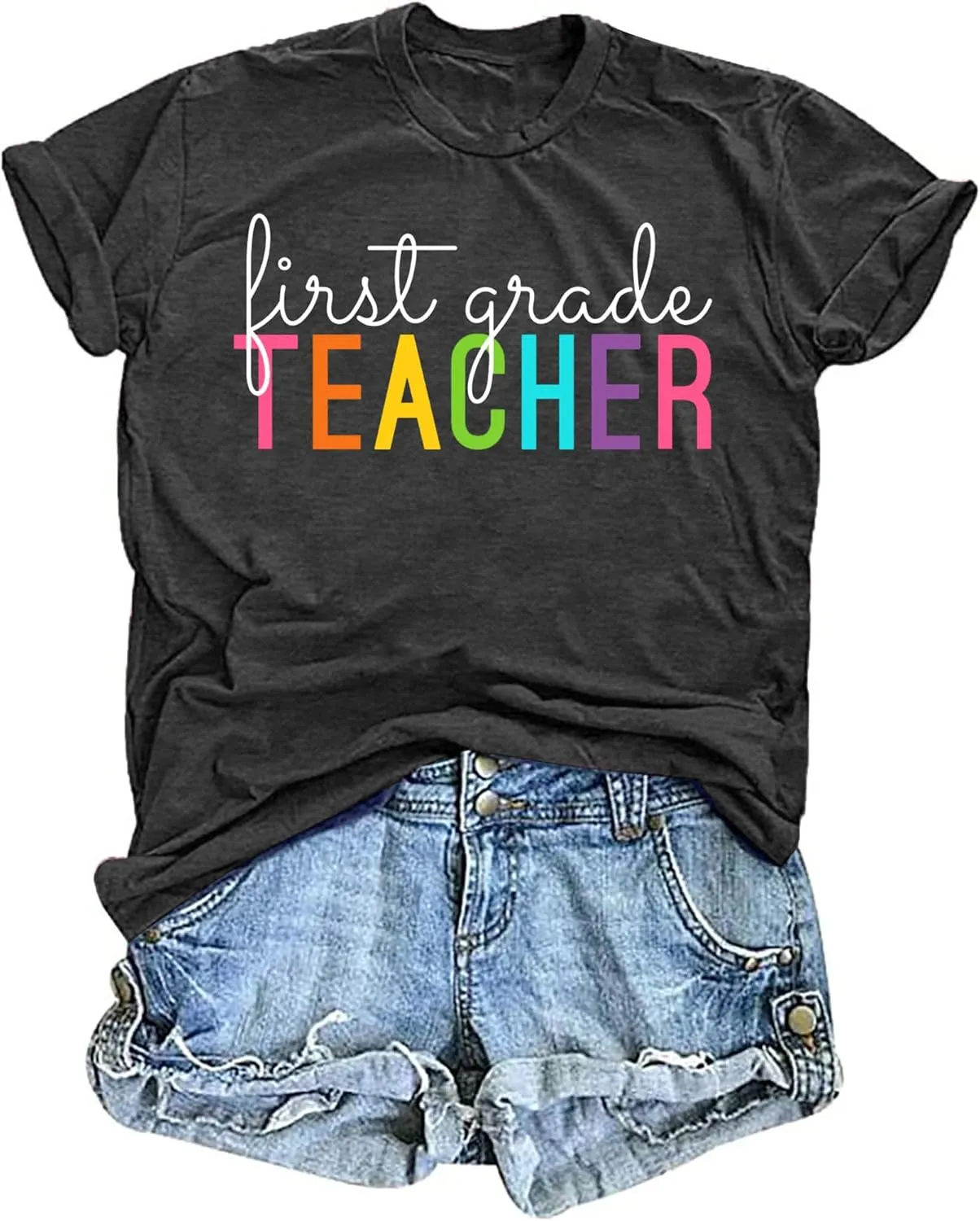 VVNTY Women Teacher Shirts First Grade: 1st Grade Teachers T-Shirt Back to School Gift Tops