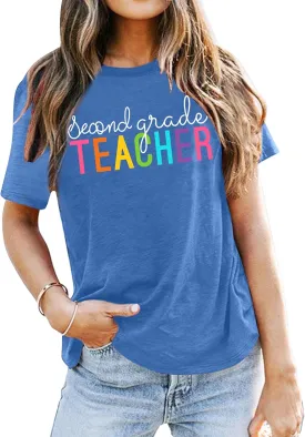 VVNTY Women Teacher Shirts First Grade: 1st Grade Teachers T-Shirt Back to School Gift Tops