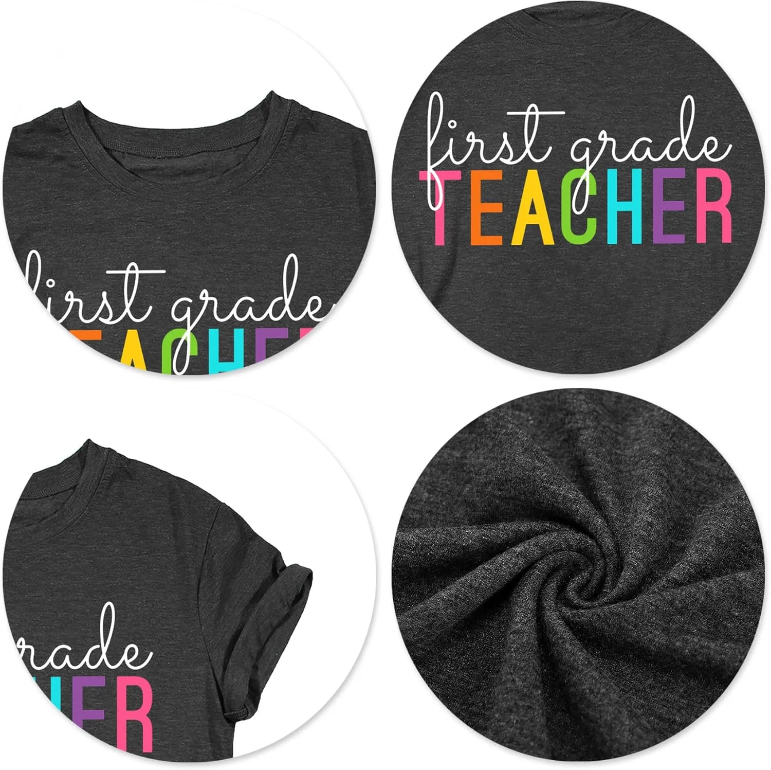 VVNTY Women Teacher Shirts First Grade: 1st Grade Teachers T-Shirt Back to School Gift Tops