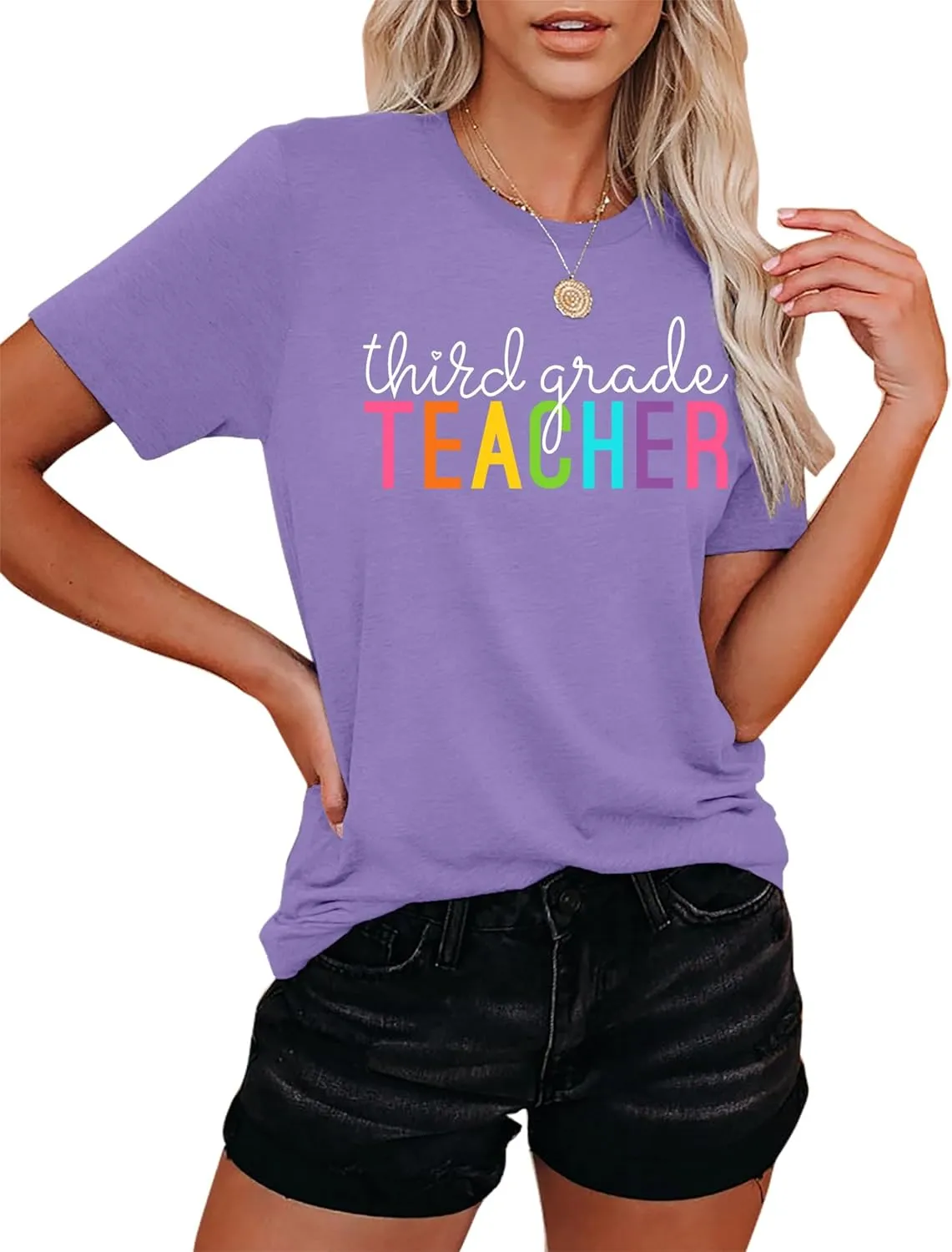 VVNTY Women Teacher Shirts First Grade: 1st Grade Teachers T-Shirt Back to School Gift Tops