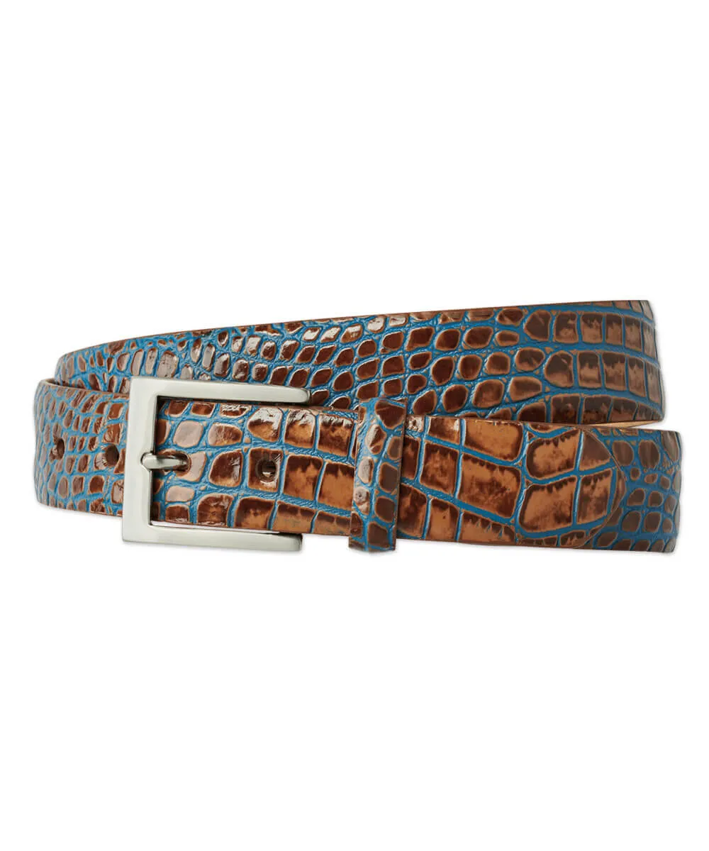 w.kleinberg Embossed Croc Calf Leather Belt