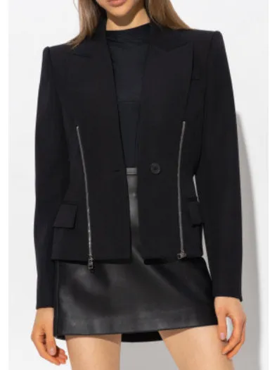 Women’s Black Double Zip Blazer Jacket