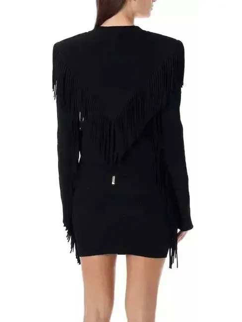 Women’s Buttoned Fringed Knit Cardigan