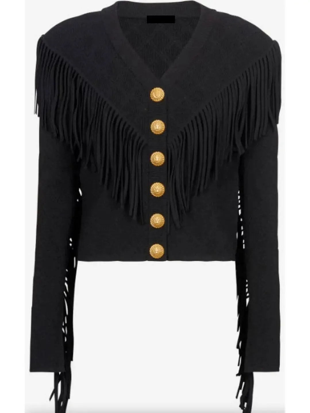 Women’s Buttoned Fringed Knit Cardigan