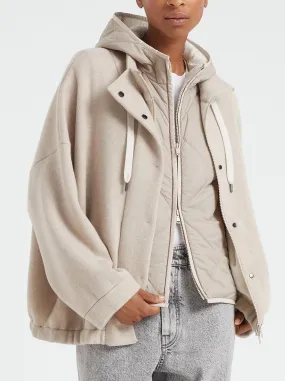 Women’s Cashmere Double Knit Jacket and Detachable Padded Vest