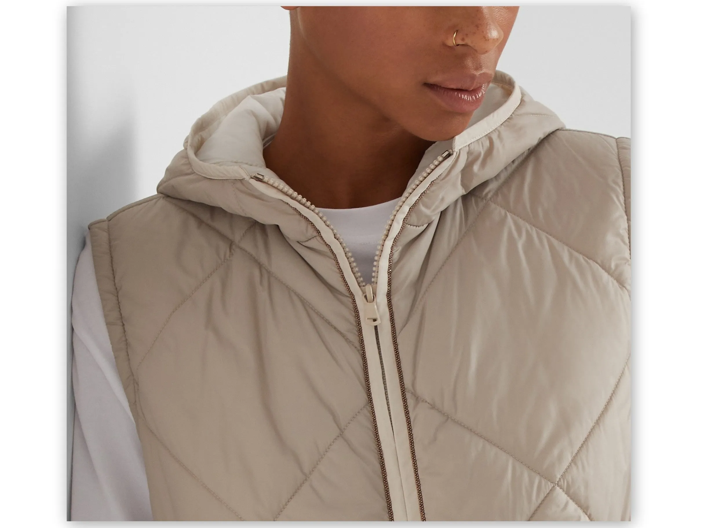 Women’s Cashmere Double Knit Jacket and Detachable Padded Vest
