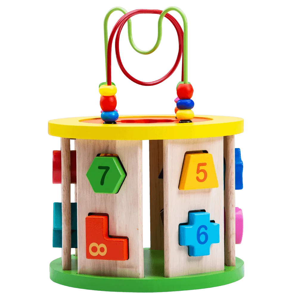 Wooden Activity Cube - Activity Cube for Toddlers