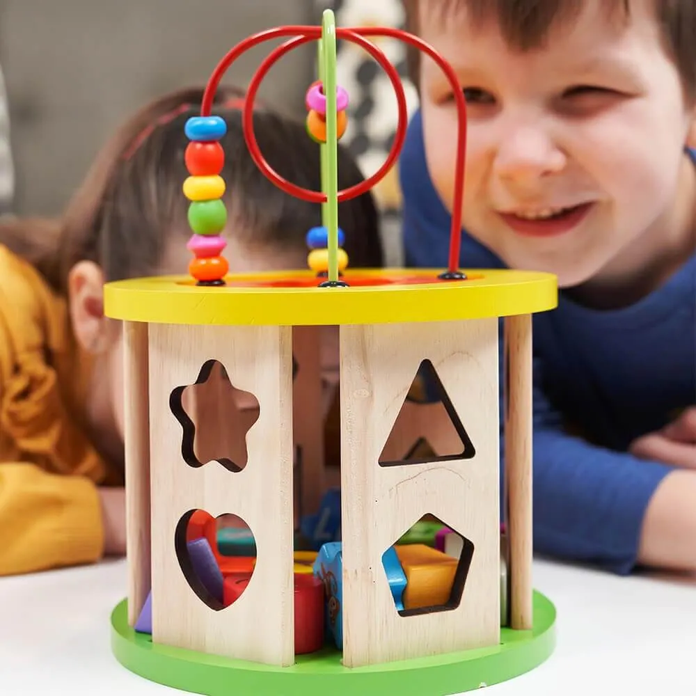 Wooden Activity Cube - Activity Cube for Toddlers