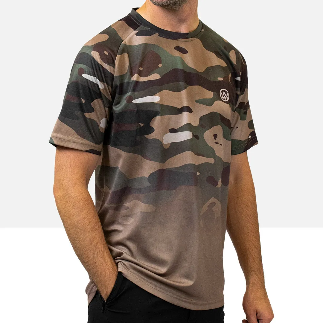 Woodland Camo Short Sleeve MTB Jersey