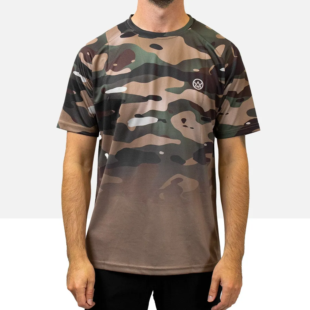 Woodland Camo Short Sleeve MTB Jersey