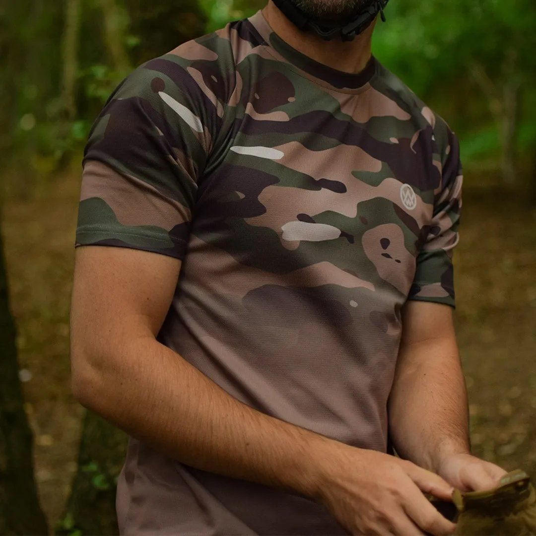 Woodland Camo Short Sleeve MTB Jersey