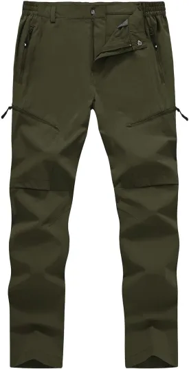 YSENTO Men's Cargo Hiking Pants Lightweight 5 Zipper Pockets Stretch Quick Dry Camping Fishing Travel Pants