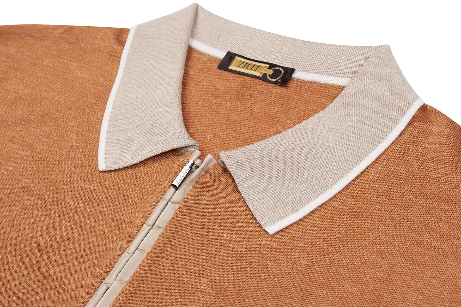 Zilli Ecru Zipped Polo Shirt