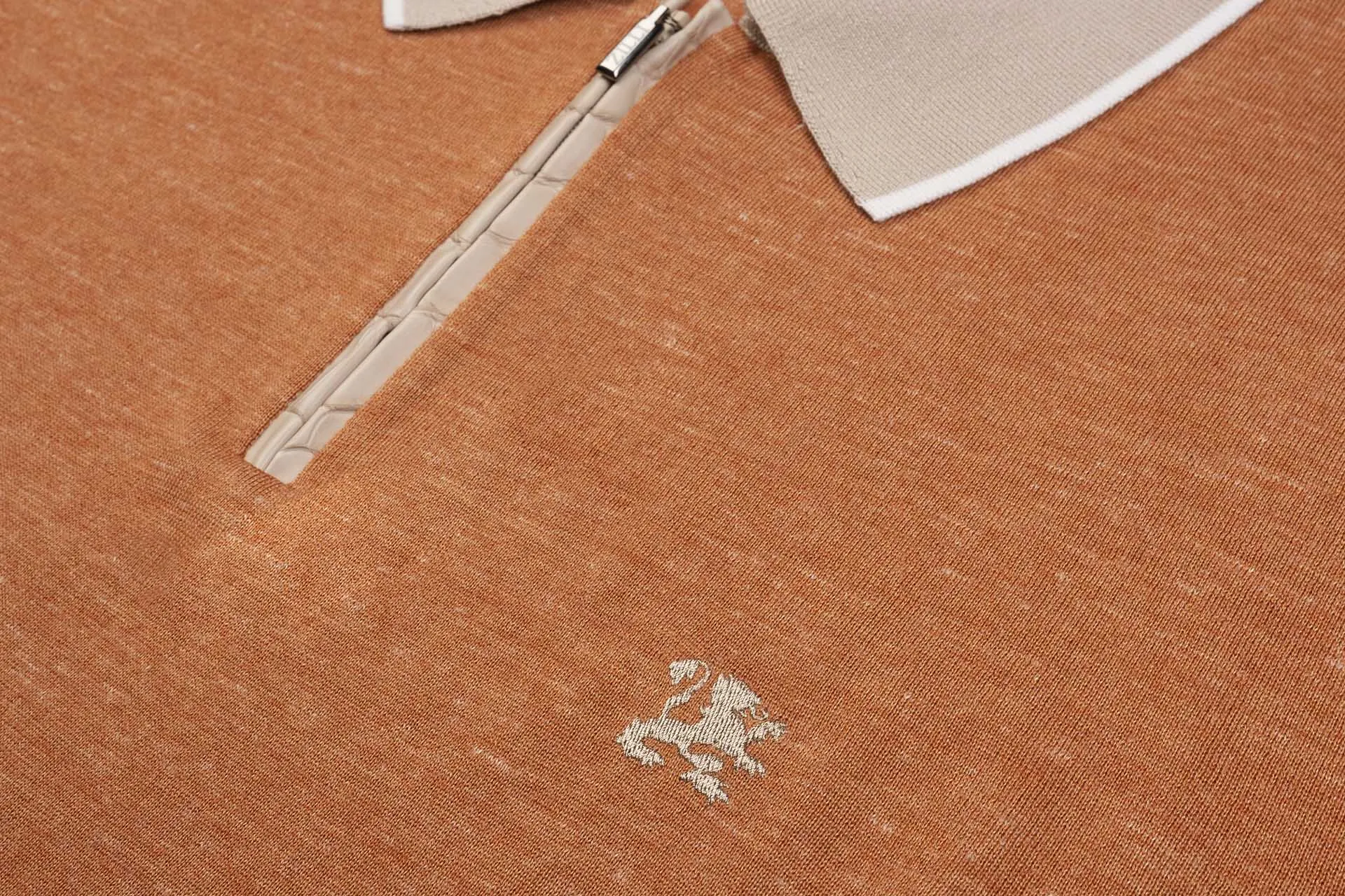 Zilli Ecru Zipped Polo Shirt